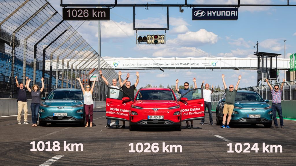 Электрокроссовер Hyundai Kona Electric проехал более 1000 километров без подзарядки